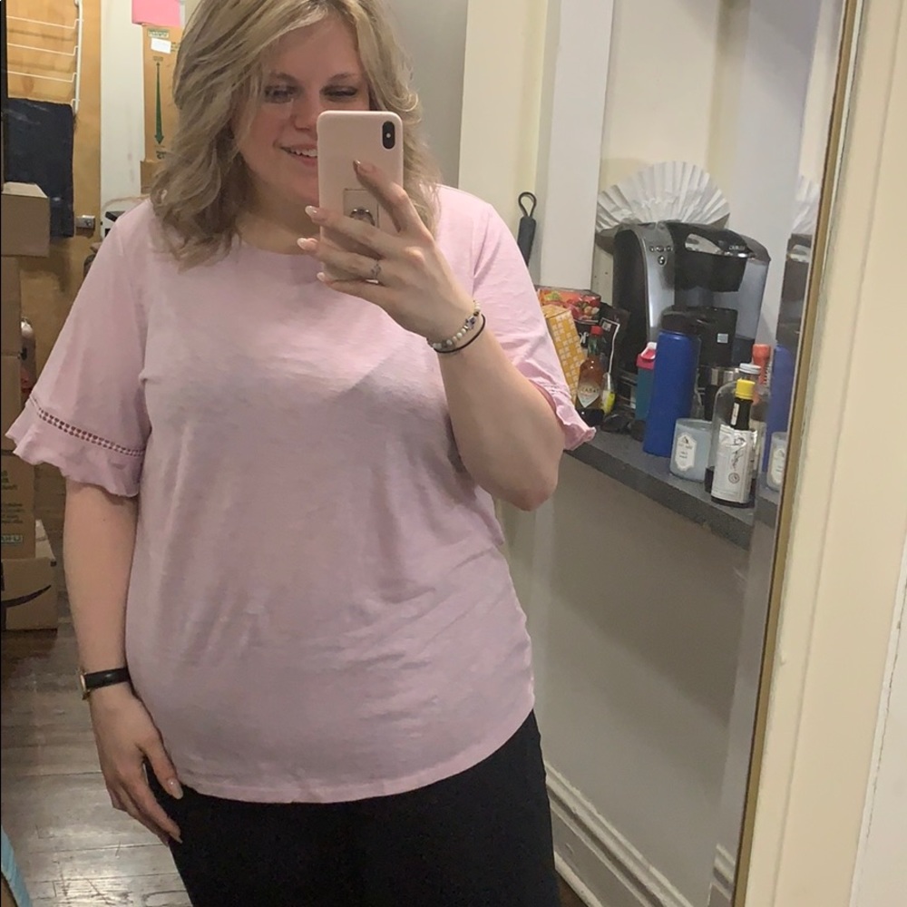 NWOT pink tshirt, loft plus, size 20/22